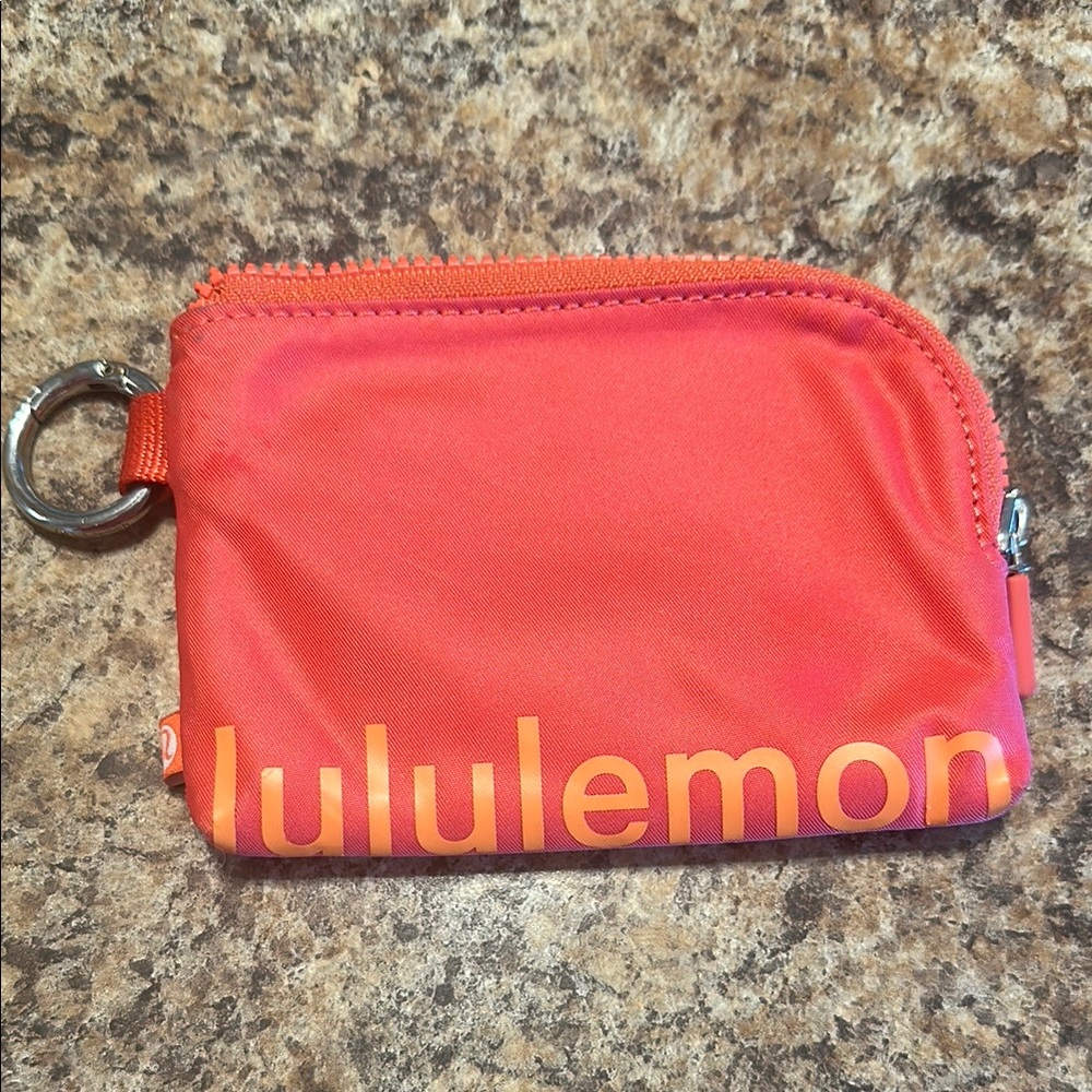 Lululemon Raspberry Cream Card Pouch with Clip!